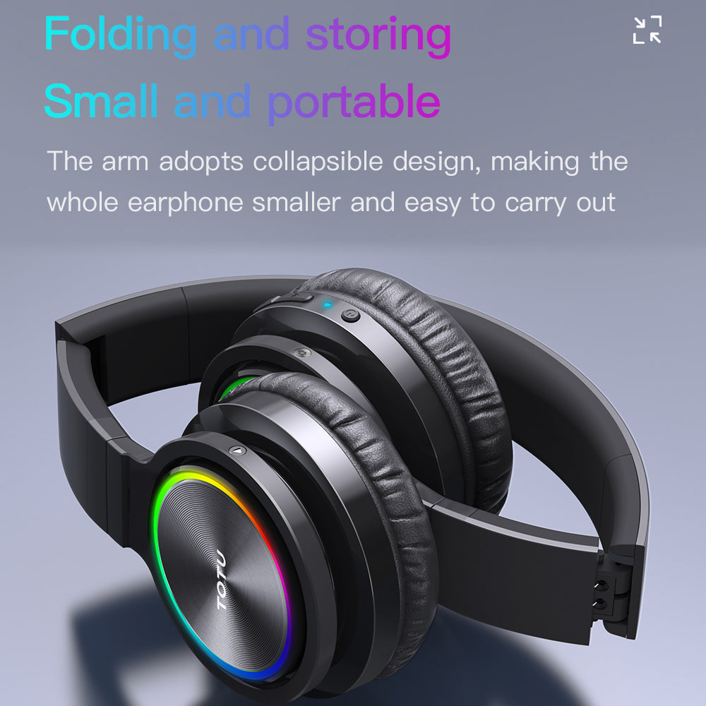 TOTU B12 Bluetooth-hovedtelefoner Over-Ear RGB Light Foldbart Gaming Music Headset TOTU B12 Bluetooth-hovedtelefoner Over-Ear RGB Light Foldbart Gaming Music Headset